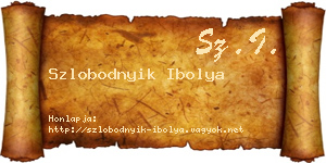 Szlobodnyik Ibolya névjegykártya